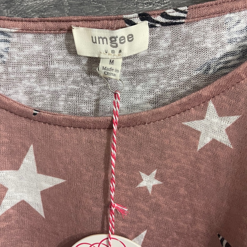 M92 Umgee Pink Star Print Women's Top - Picture 5 of 8